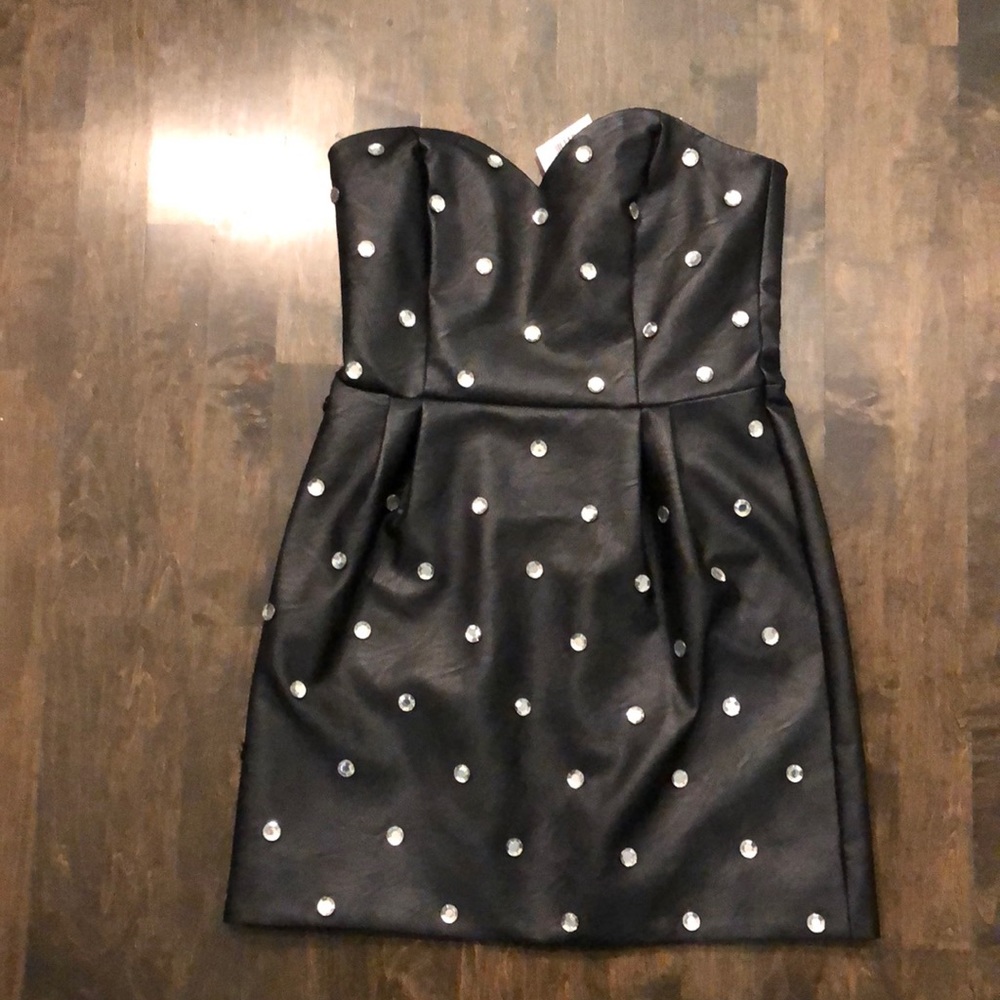 Top Shop Sparkle Leather Dress